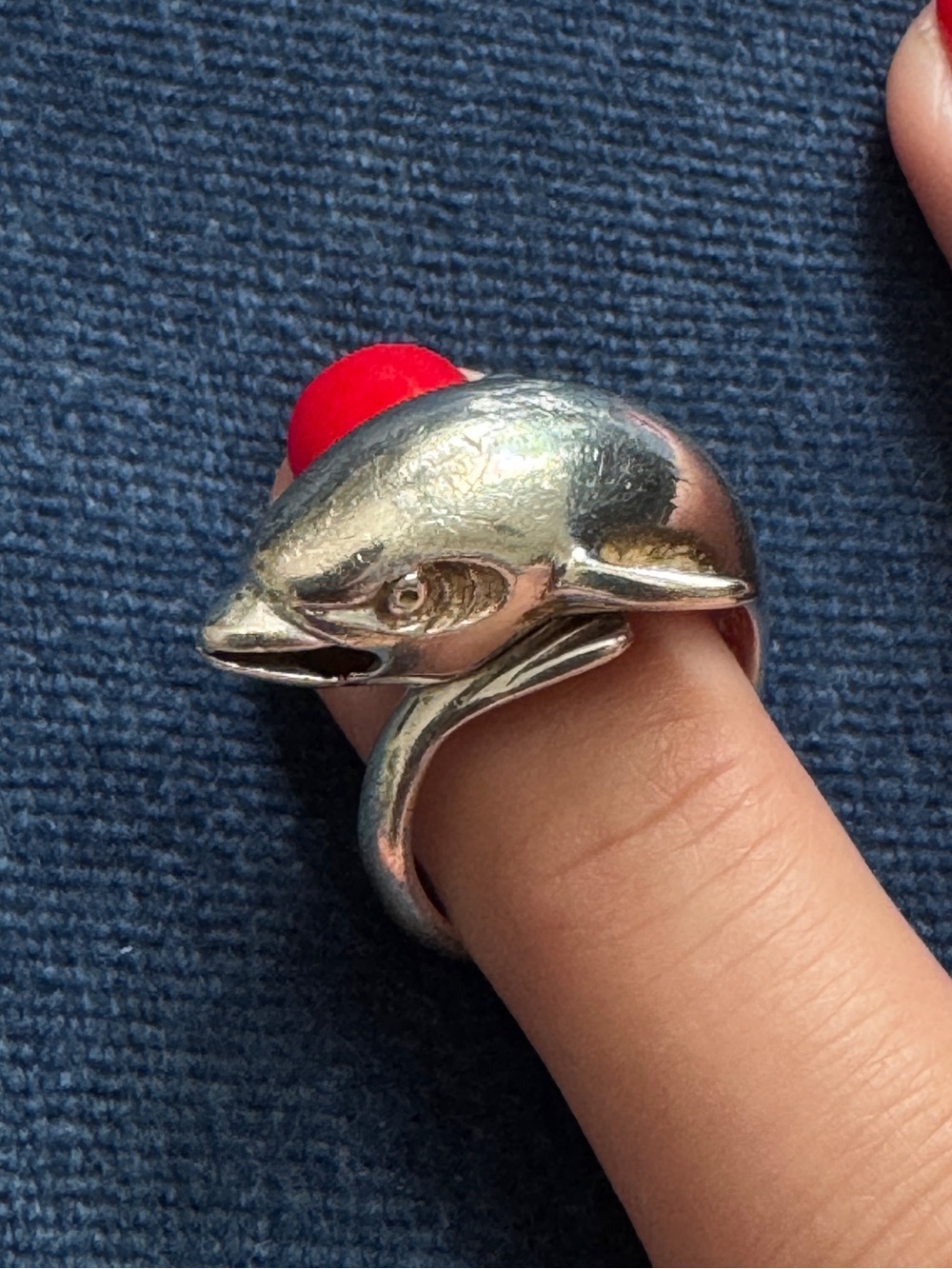 Vintage Fish Wrap Sterling Silver
Ring Size 4.25